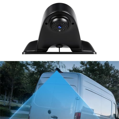 CAMECHO Brake Light Reversing Camera for Mercedes Benz Sprinter 2006-2018, Car Parking 1.0 Megapixel Night Vision with 6 LED IP67 Waterproof 140° Wide Angle AHD 720P/CVBS PAL Rearview Camera 10m Cable