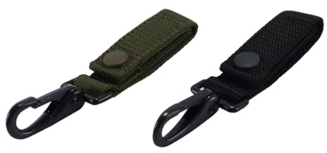 ACOLY 2 llaveros para cinturón de servicio, llavero con anilla para llaves, sujetadores de nailon para cinturón, portaherramientas, llaves para cinturones de hasta 6 cm de ancho, accesorios.