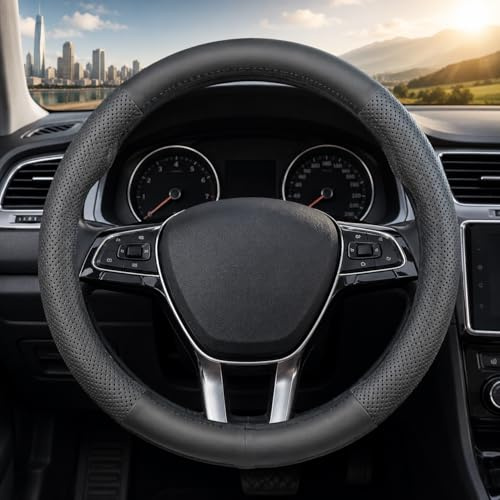 Wibatton Nappa Premium Leder Auto Lenkradbezug für Mercedes Benz Benz W250 2015-2020; E-Class（E300/E350 2016-2020; GLC 300 2016-2020 Klasse O-Form Flacher Boden (O-Form)