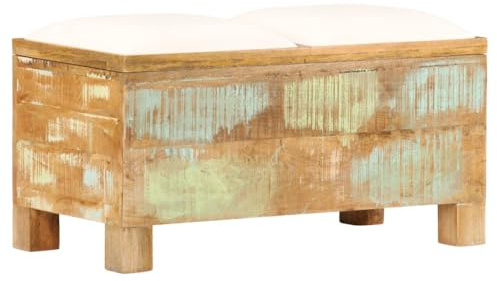 vidaXL Cassapanca Legno Massello di Recupero Panca Stoccaggio Baule Panchina