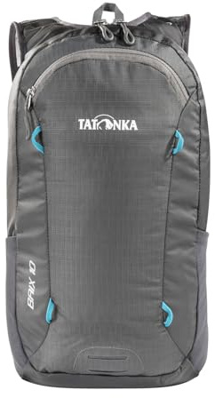 Tatonka Fahrradrucksack Baix 10L - Kleiner, leichter Outdoor-Rucksack mit Helmhalterung und 10 Liter Volumen - Herren und Damen (titan grey)