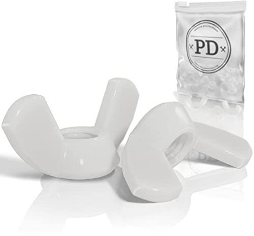 PD® Kunststoff Flügelmuttern M4 (DIN 315) | Hochwertige PA Nylon Flügelmutter | Plastik Muttern Schmetterlingsmuttern zur universellen Nutzung | 5 Stück