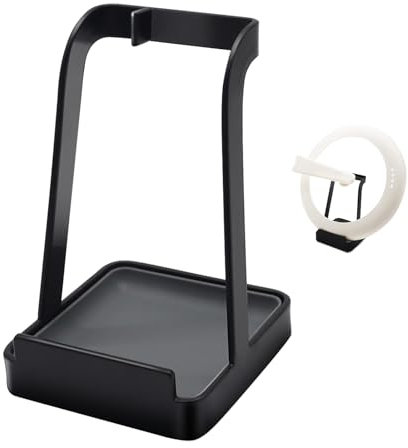 vocheer Pot Lid Holder, Spoon Rest for Utensils, 10 * 15 cm/3.9 * 5.9 inch Metal and Plastic Spoon Rest for Worktops, Spoon Stand Kitchen Organizer Spoon Holder, Black