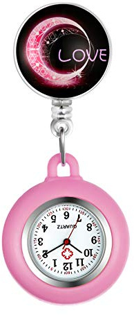 Avaner Krankenschwesteruhr Pflegeruhr Analog Quarzwerk FOB Ansteckuhr mit Pin/Clip Arzt Doktor Medical Taschenuhr aus Silikon