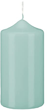 Stumpenkerzen Stumpen Kerzen Türkis 6 x Ø 4 cm, 12 Stück getauchte Spitzkopf in RAL Qualität