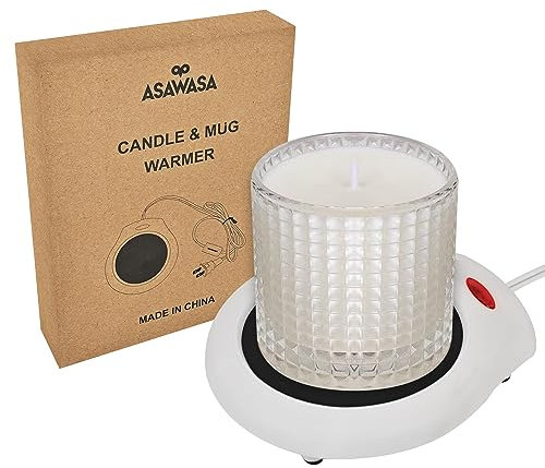 ASAWASA Kerzenwärmer für große Gläser, Kaffeetassenwärmer, gibt Düfte sicher ohne Flamme ab, schmelzen Sie die Kerze schnell, genießen Sie Ihren warmen Kaffee Tee. Geschenke für Festival, Geburtstag