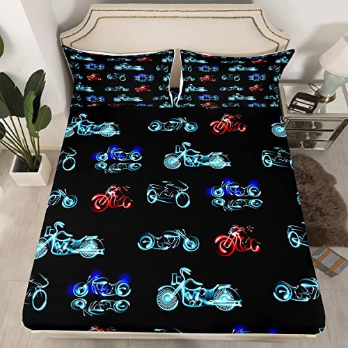 Juego de sábanas para moto de suciedad, ropa de cama deportiva extrema, para niños, niñas, adolescentes, motocicleta, motociclismo, motociclismo, motociclista, funda de edredón tamaño King