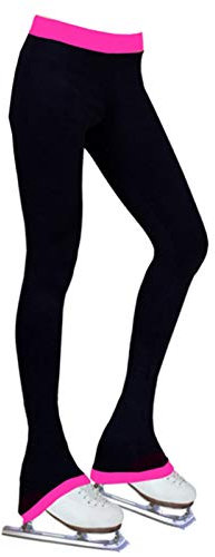 Eiskunstlaufhose Eiskunstlauf-Trainingsanzüge plus Samthose, Eiskunstlauf-Leggings für Frauen, Mädchen Trainingskleidung Strumpfhosen (Farbe: Rosa, Größe: 170 cm)
