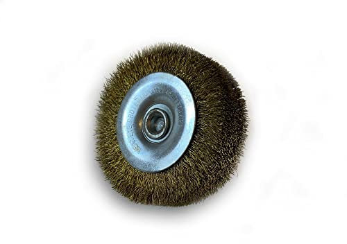 Lot de 10 brosses rotatives circulaires métalliques sur tige Ø 75 mm | Fil laiton souple Ø 0,20 mm | Epaisseur 18 mm | 3 rangs | Pour perceuse ou visseuse à mandrin | Kibros 2675LV18x10