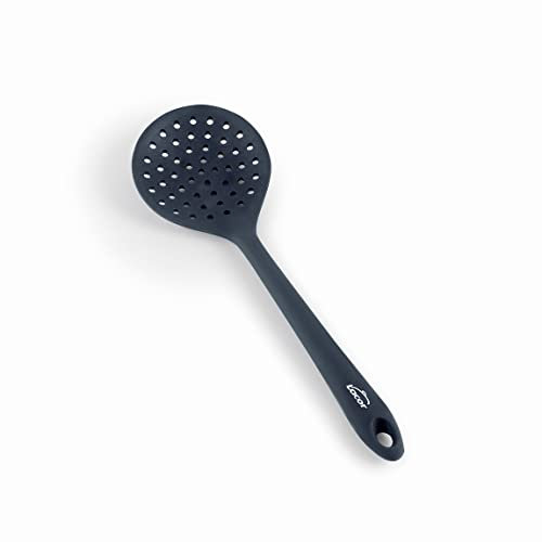 Lacor Skimmer da Cucina Grigio, Skimmer in Silicone, Utensili da Cucina, Impugnatura Ergonomica, Antiaderente, Resistente alle alte Temperature, Lavabile in Lavastoviglie, Lunghezza 29 cm, 64467