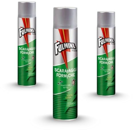 Virsus Bomboletta insetticida Spray Fulm250 per Scarafaggi e Formiche, capacità 300ml, per insetti striscianti, Azione Rapida, Disinfestante per Interni ed Esterni (3)