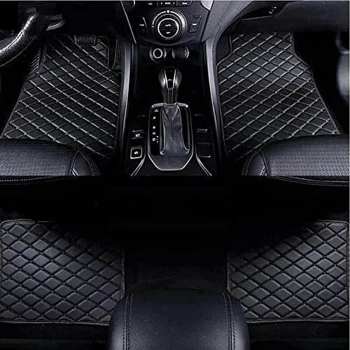 4 Stück Auto Leder FußMatten Für Hyundai Grandeur Aslan Staria Veloster Santafe Tucson Kona, Benutzerdefinierte Bodenmatten Allwetter Wasserdicht Anti Rutsch Tragen Autoteppiche Autozubehör,f/black