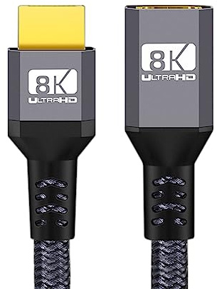 CY Cavo di prolunga 8K HDMI 2.1 UHD 8K maschio a femmina Ultra-HD 8K 60hz 4K 120hz 48Gbps con cavo audio 3D HDMI 150 cm 1,5 m