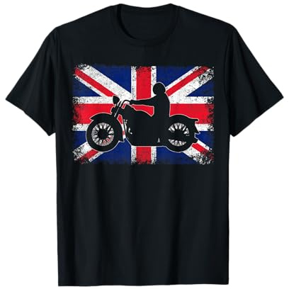 Union Jack Flag United Kingdom Motorbike Motorcycle Biker T-Shirt