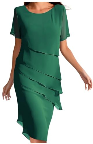 WILLBEST Women's Casual Loose Fit Floral Lace Dresses Tie Waist Short Sleeve Long Maxi Summer Beach Flowy Pleated Sundress