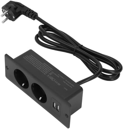 Prise de Courant Intégrée2 Ports USB 2 AC 230-265 V 10 A Prise de Bureau Encastrée dans Le Hub d'alimentation de Bureau Installation de Meubles en Matériau Mince pour Un Confort