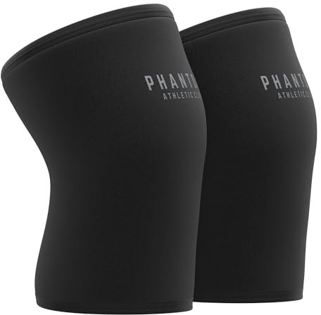 7mm Compression Knee Sleeves for Weightlifting Support, Powerlifting Strength, Heavy Squats, Cross Training, Gym Fitness, Sports – Strong Thick Neoprene Knee Braces for Men & Women (2 Pack, Large)