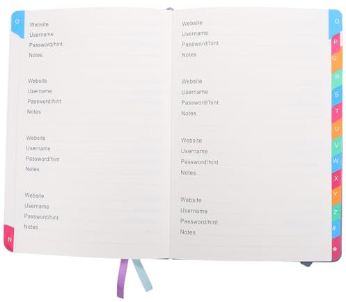 NUOBESTY Passwort-notizbuch Adressbuch Website-buch Tragbar Vielseitiger Büro-adress-organizer Privates Notizbuch Für Adressen Und Nummern Praktisches Notizbuch
