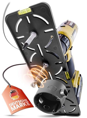 LAINFELD Bohrschablone für Steckdosen | Inkl. Wasserwaage | Elektriker Wasserwaage für Steckdose Unterputzdose Hohlwanddose Rohbau Schablone