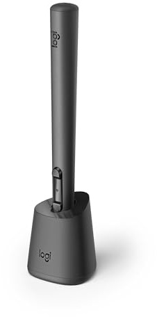 Logitech MX Ink Mixed-Reality (MR) Stylus with Charging Dock Combo, high precision and pressure sensitive, transforming ideas in MR from 2D to 3D, for Meta Quest 2, Meta Quest 3 - Black