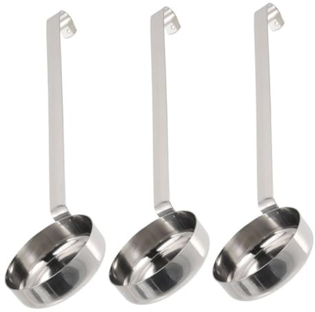 Garneck 3pcs Stainless Steel Ladle Pizza Sauce Spread Spoon Kitchen Cooking Spoon for Spreading Pizza Sauce Dough