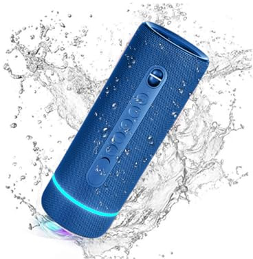 Decibelvibe Tnz Sleek 8 – bärbar Bluetooth-högtalare, IP66 vattentät högtalare med 30 W kraftfullt ljud, djup bas, Bluetooth 5.3, 25H speltid, TWS-parning, RGB-lampor, för hem, utomhus. Blå