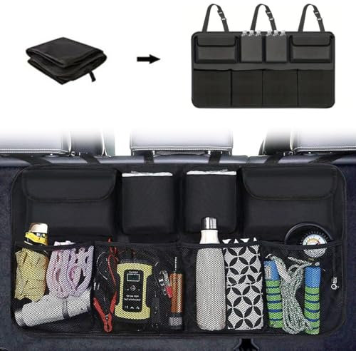 WJUSYH Kofferraum Organizer für VW Polo 9N, Rücksitz Kofferraumtasche Aufbewahrungsbox, Kofferraum-Organizer aus Oxford-Stoff