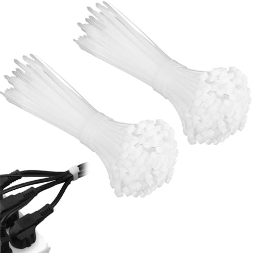 100 Pack White Cable Ties 40cm (16 Inch) - Heavy Duty Nylon Zip Ties for Organizing, Bundling Wires, Gardening, and DIY Projects