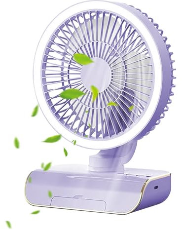Gcerfby Ventilador De Circulador, Ventilador Personal De 5 Velocidades Con Control Remoto, De Aire Recargable De 2000 MAh, 18x10.5x25cm, Fácil De Usar, Portátil Para Acampar Al Aire Libre A Casa
