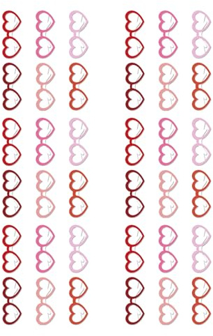36pcs Occhiali a Forma di Cuore per San Valentino Decorazioni Occhiali di Carta per Foto Accessori Festival Feste