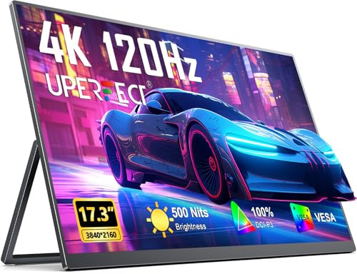 UPERFECT 17.3 4K 120Hz QLED Portable Monitor, 1500:1 500 Nits 100% DCI-P3