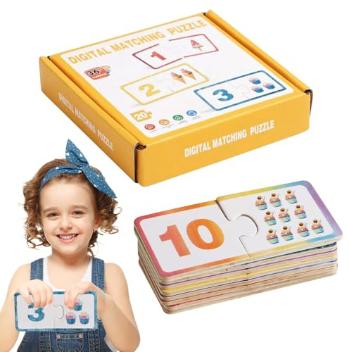 Xijobido Juego De Memoria, Educativo De Madera para Niños Pequeños - Aprendizaje Interactivo con Colores Y Números para Niños 3+ Años, para Aula, Camping Y Diversión Familiar