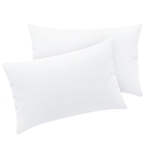 Tifschlaf Kissenbezug 30x50 2er Set - Kopfkissenbezug 50x30 Weiß mit Reißverschluss aus Mikrofaser Weich, 30 x 50 cm Weiss Pillow Case