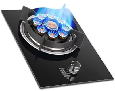 Estufa De Gas Individual De Sobremesa, Con Doble Propósito, Ahorradora De Espacio, NG/LPG, 5,2 KW, Cubierta De Acero Inoxidable Y Vidrio Templado(LPG)