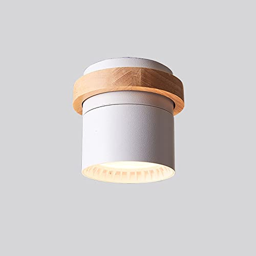 Faretto da soffitto in Legno Nordico Monopoint, faretto da Superficie per Interni, luci per Quadri da Galleria Regolabili e Mini faretti, faretti girevoli da Parete per Camera da Letto, Lampada/B