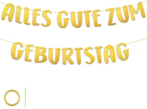 NISENTIA Happy Birthday Girlande, Alles Gute zum Geburtstag Girlande Geburtstag, Happy Birthday Deko Banner, Geburtstagsgirlande Erwachsene Kinder, Geburtstagsbanner Decorations für Mädchen und Junge