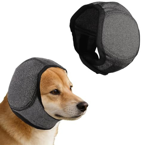 LUFFLOK 2 Stück Ohrenschutz Hund, Verstellbare Hundeschal für Ohren Halten | Warm Ohrenschützer Hund für Grooming, Mütze Hund für Komfort Bei Outdoor-Aktivitäten, Kaltem Wetter und Beim Baden (M)