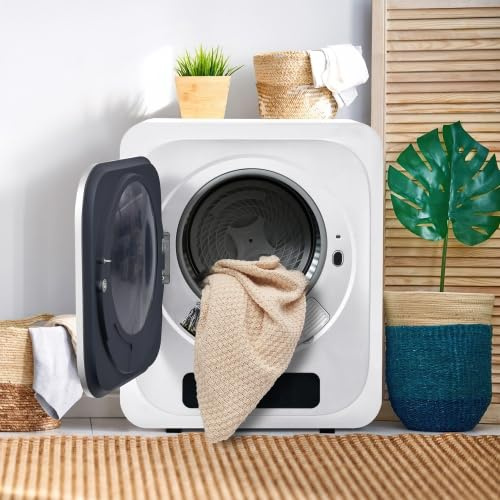 Wäschetrockner Abgastrockner 3kg (tatsächlich 4kg), 850W, Edelstahltrommel, 6 Programme, Timer-Funktion, Mehrfachfilter, Überhitzungsschutz, wandmontierbar [Energieklasse G], Weiß