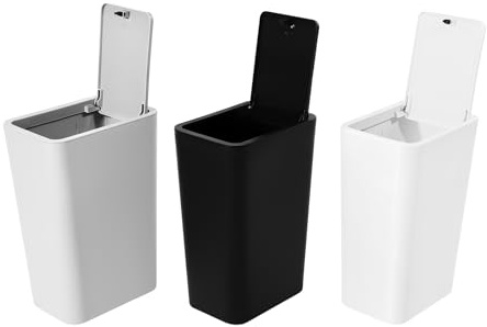 DAHAD 3 cubos de basura de 9 l para cocina, sistema de separación de basura, para cocina y oficina, cubos de basura de cocina con tapa extraíble, 3 unidades para interiores y exteriores