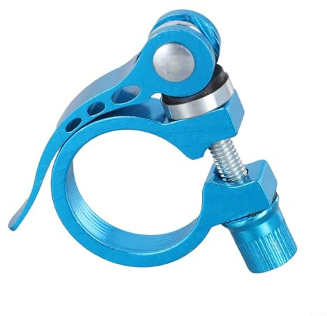 Collier de serrage en alliage d'aluminium pour tubes de vélo de 27, 2 mm et 28 x 6 mm, résistant à la rouille, design léger (bleu)