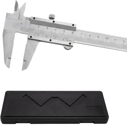 Gefaps Calibro Analogico 150 mm, Nonio in Acciaio al Carbonio con Tolleranza 0,05 mm / 1/128 Pollice, per Misurazione Esterna, Interna, Profondità e Gradino, con Vite di Fissaggio, senza Batteria