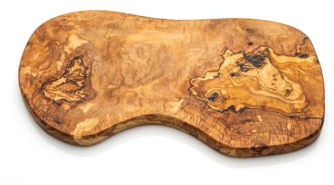 Artisanal Olive Wood Charcuterie and Cheese Serving Board, Includes Gift and Storage Linen Bag, Hand Finished, 100% Chemical Free