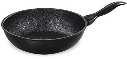 Barazzoni Granitica Extra Saltapasta Wok ø28cm capacità 3.7Lt, rivestimento interno innovativo Marmotech a 5 strati effetto pietra. Made in Italy