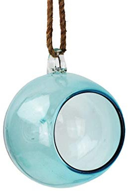 Jarrón decorativo para terrario Esfera Aqua de Mitiene, para colgar, decoración de ventanas soplada, jarrón decorativo, jarrón de mesa, jarrón para flores, idea de regalo