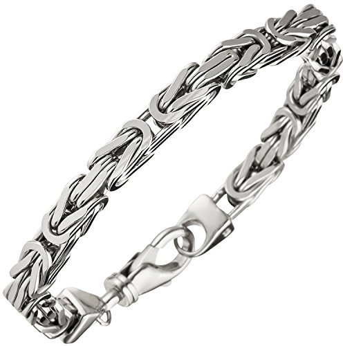 Jobo Herren Damen Königs-Armband aus 925 Sterling Silber 6 mm 21 cm