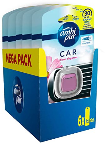 Ambi Pur Car Océano Difusor Y Fragancia Para Ambientador De Clip Para Coche 2ml 6 Unidades, EliminarLos Olores En El Coche