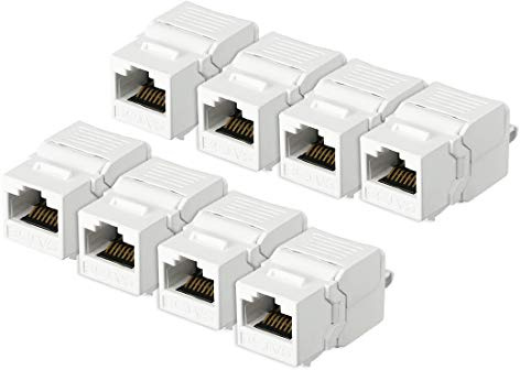 New Lon0167 RJ 45 Featured keyston-e Jack Module reliable efficacy Cat 5E FTP 500 Mhz 10GB No Tools Needed - 8 Pack White(id:46c 97 64 1ff)
