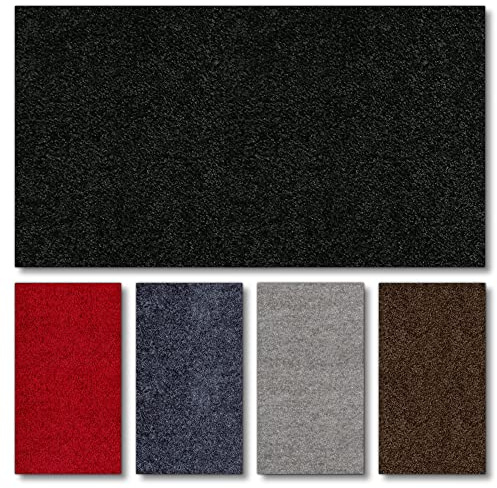 Fußmatte nach Maß PT-MAX | waschbar & unifarben | ab 21,86 € | gewählt: 20-50 cm breit, 25-50 cm lang, schwarz
