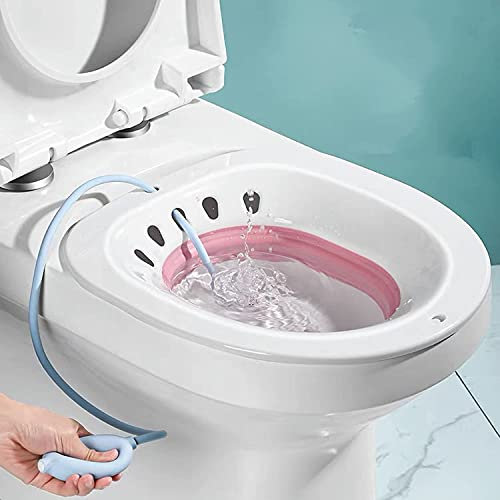 DIFFCULT Bidet Portatile, Bidet Portatile Pieghevole Evitano di Accovacciare la Ciotola del Bidet di per Le Donne in Gravidanza Anziani Viaggiare a CAS (Color : Pink)