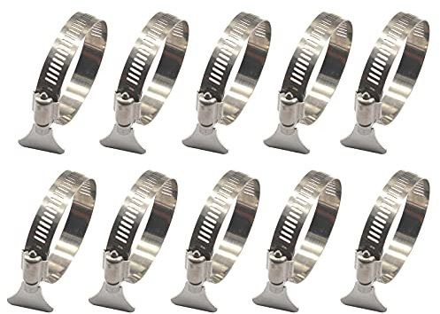 8-12mm Thumb Screw Key Adjustable Hose Clamps 304 Stainless Steel Worm Drive Pipes Clamps （10 Pieces